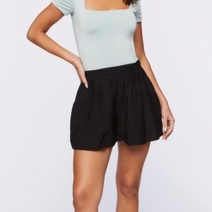 Mid-rise flare shorts